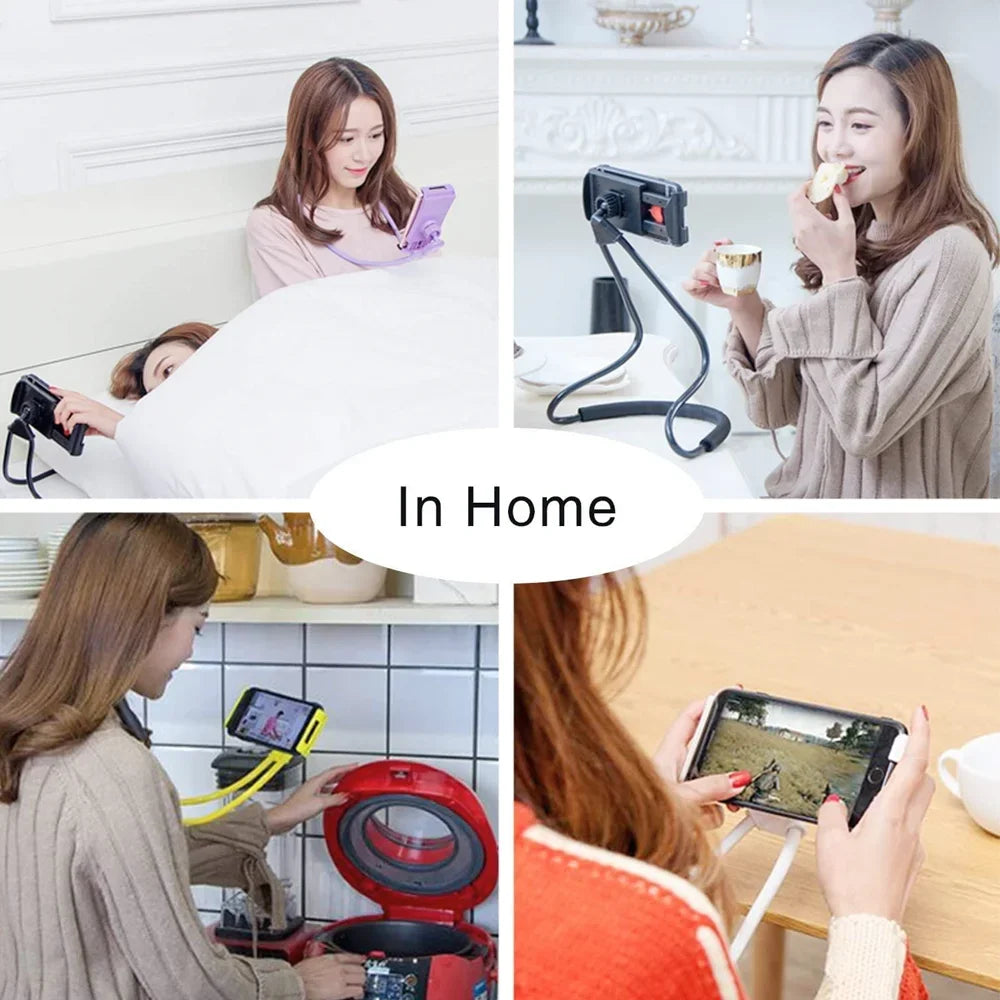 Lazy Neck Phone Holder ā 360° Flexible Mobile Stand for Hands-Free Viewing