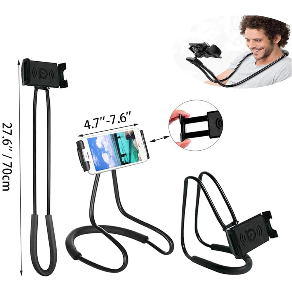 Lazy Neck Phone Holder ā 360° Flexible Mobile Stand for Hands-Free Viewing