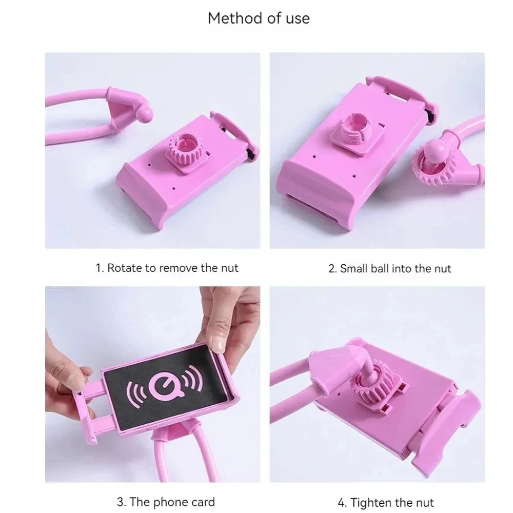 Lazy Neck Phone Holder ā 360° Flexible Mobile Stand for Hands-Free Viewing