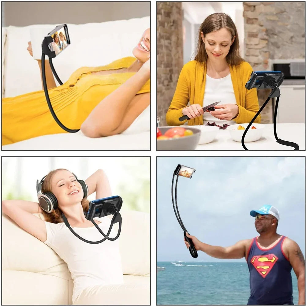 Lazy Neck Phone Holder ā 360° Flexible Mobile Stand for Hands-Free Viewing