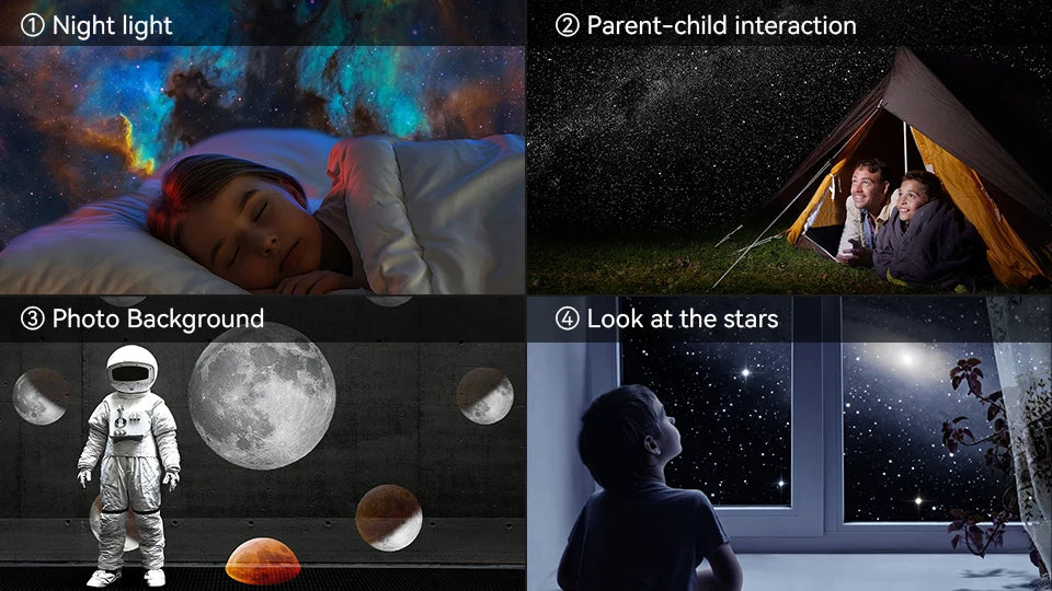 LED Star Projector Night Light – Galaxy Light with Remote & Music