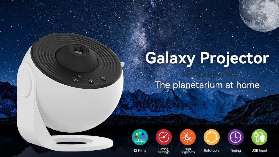 LED Star Projector Night Light – Galaxy Light with Remote & Music