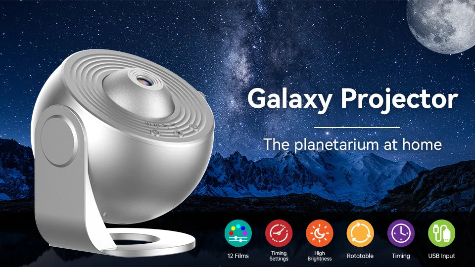 LED Star Projector Night Light – Galaxy Light with Remote & Music