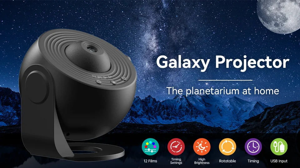 LED Star Projector Night Light – Galaxy Light with Remote & Music