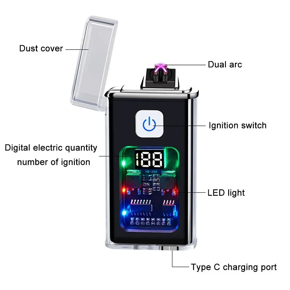 Rechargeable USB Arc Lighter – Windproof, Flameless, and Eco-Friendly Electric Lighter