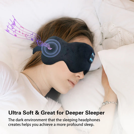 Bluetooth Sleeping Eye Mask with Built-in Headphones – Comfortable Sleep & Music
