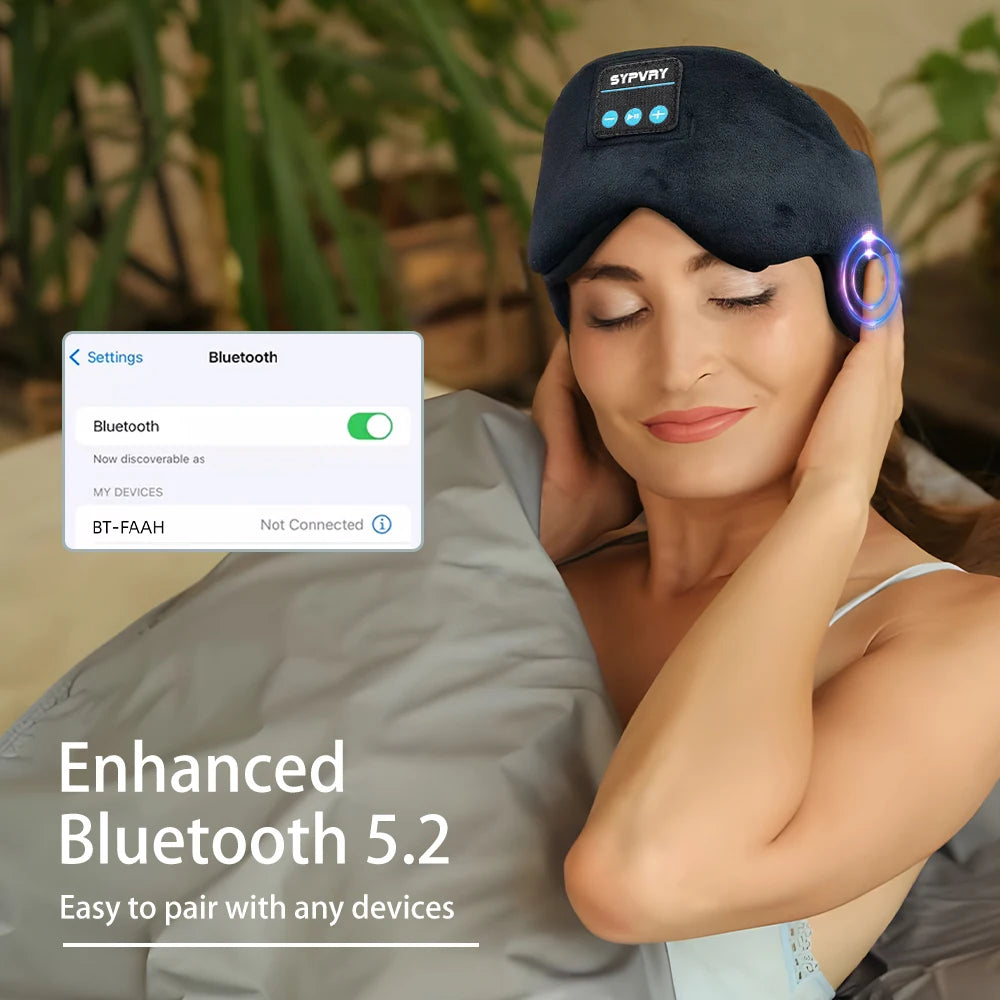 Bluetooth Sleeping Eye Mask with Built-in Headphones – Comfortable Sleep & Music