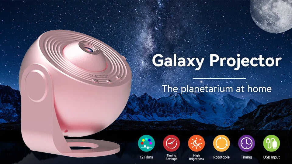 LED Star Projector Night Light – Galaxy Light with Remote & Music